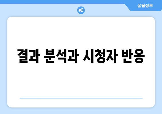 결과 분석과 시청자 반응