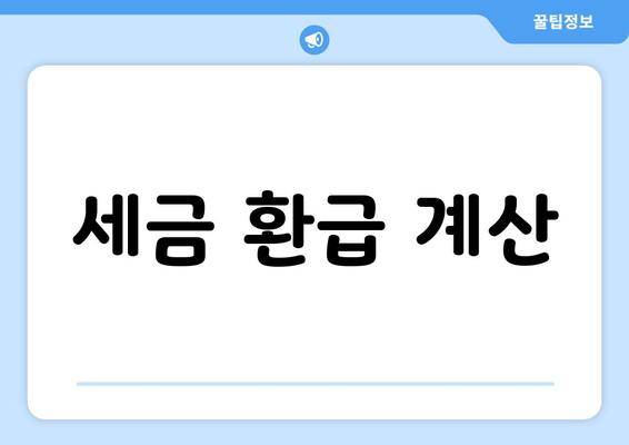 세금 환급 계산