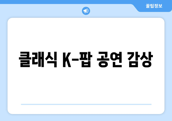 클래식 K-팝 공연 감상