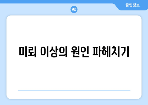 미뢰 이상의 원인 파헤치기