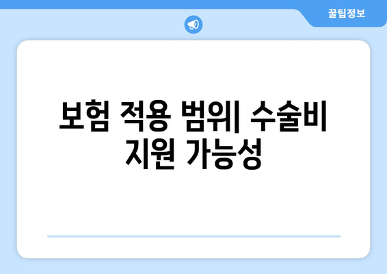 보험 적용 범위| 수술비 지원 가능성