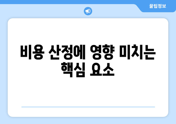 비용 산정에 영향 미치는 핵심 요소