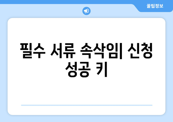 필수 서류 속삭임| 신청 성공 키