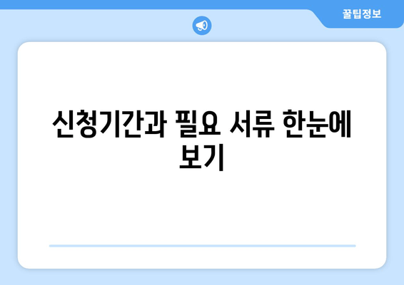 신청기간과 필요 서류 한눈에 보기