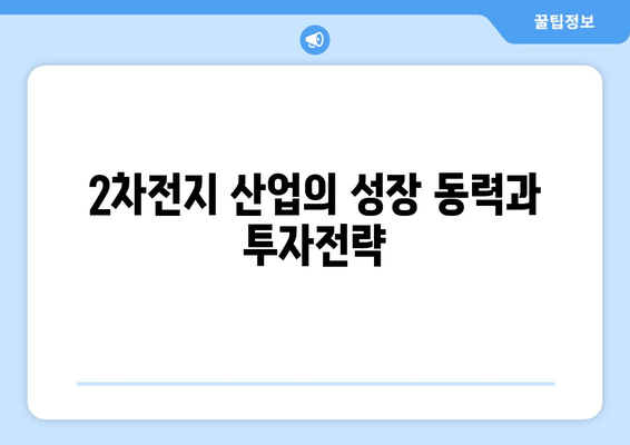 2차전지 산업의 성장 동력과 투자전략