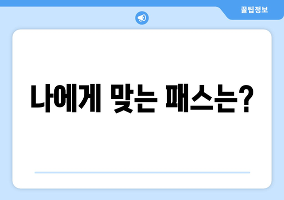 나에게 맞는 패스는?