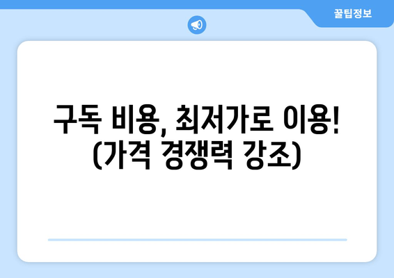 구독 비용, 최저가로 이용! (가격 경쟁력 강조)