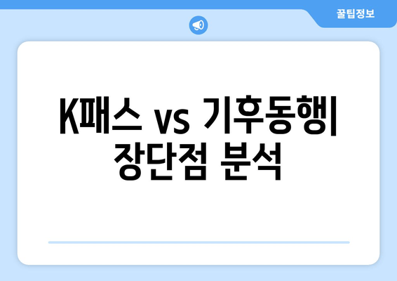 K패스 vs 기후동행| 장단점 분석