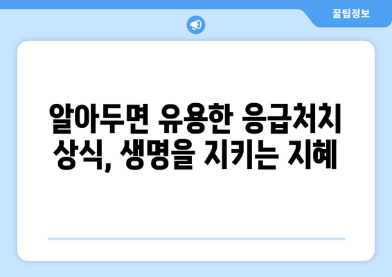 긴급 상황 대처! 생명을 구하는 응급처치 지침 | 응급처치, 구급, 심폐소생술, 출혈, 골절, 응급상황