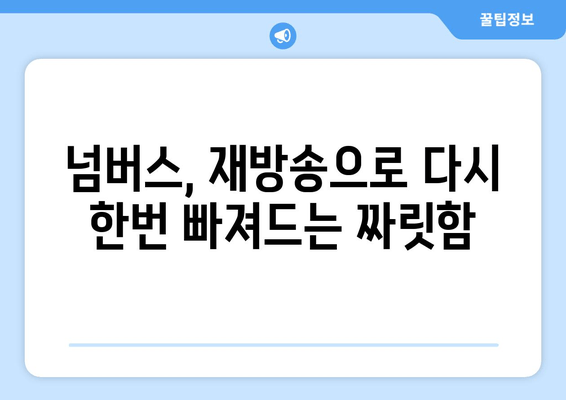 넘버스 재방송 완벽 정복! 편성표, 주요 인물, OTT 실시간 시청 방법 | 드라마, 김명수, 최민수, 재방송, 다시보기