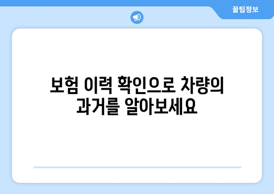 자동차 보험 이력 확인으로 약속 충실한 차량 확보| 안전하고 신뢰할 수 있는 차량 선택 가이드 | 자동차 구매, 안전, 신뢰, 보험 이력, 차량 정보 확인