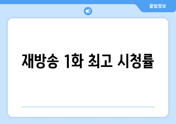 재방송 1화 최고 시청률