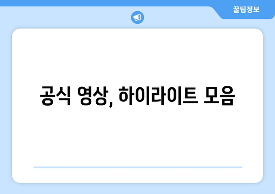 공식 영상, 하이라이트 모음