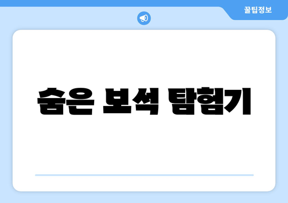 숨은 보석 탐험기