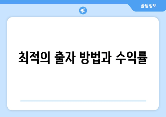 최적의 출자 방법과 수익률