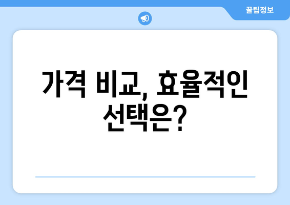 가격 비교, 효율적인 선택은?