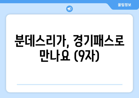 분데스리가, 경기패스로 만나요 (9자)