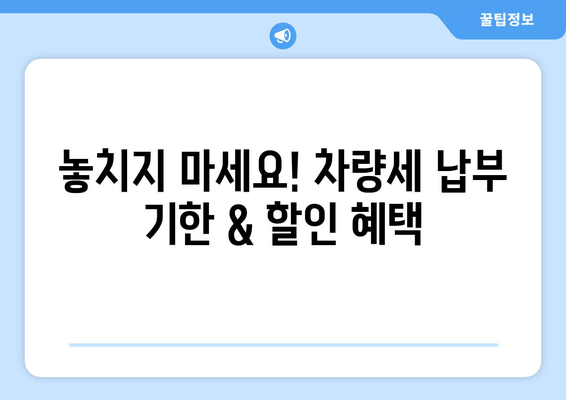 차량세 납부, 이제 쉽고 빠르게! | 편리한 방법 총정리 & 유의사항