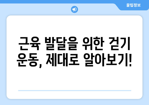 효과적인 걷기로 근육 키우고 건강 지키는 방법 | 근육 발달 운동, 건강 유지 팁, 걷기 운동 루틴