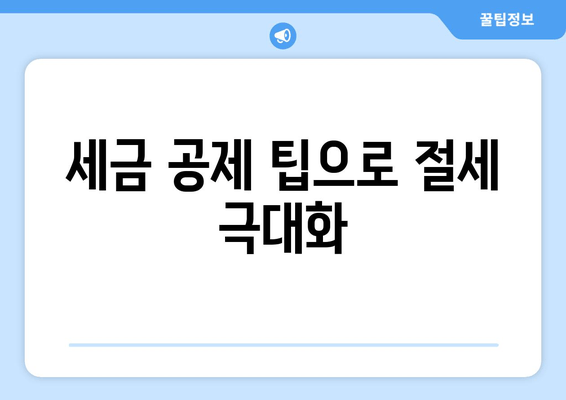 세금 공제 팁으로 절세 극대화