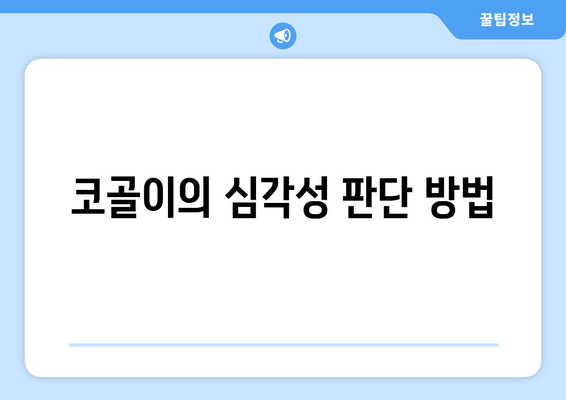 코골이의 심각성 판단 방법