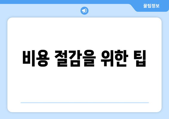 비용 절감을 위한 팁