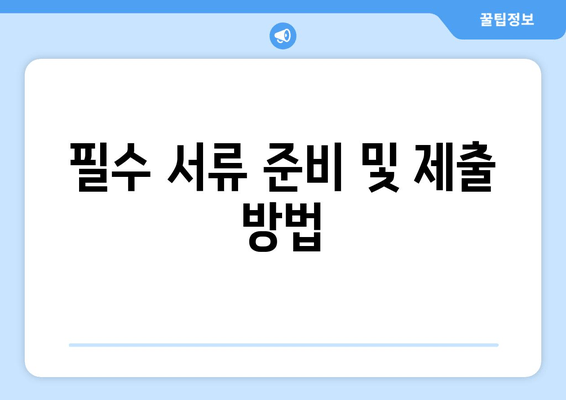 필수 서류 준비 및 제출 방법