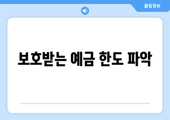 보호받는 예금 한도 파악