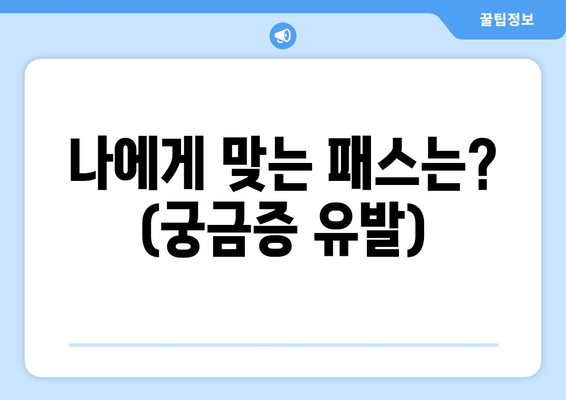 나에게 맞는 패스는? (궁금증 유발)