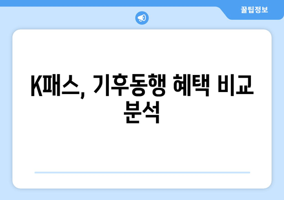 K패스, 기후동행 혜택 비교 분석