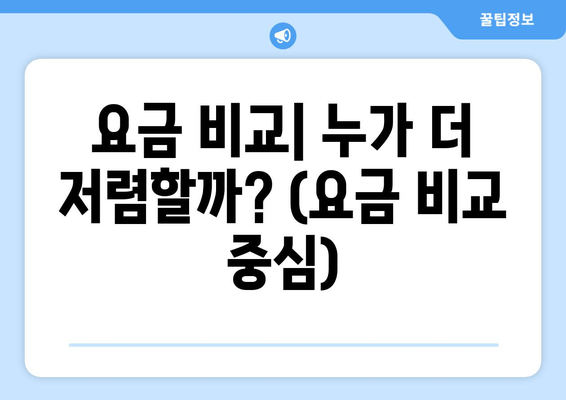 요금 비교| 누가 더 저렴할까? (요금 비교 중심)