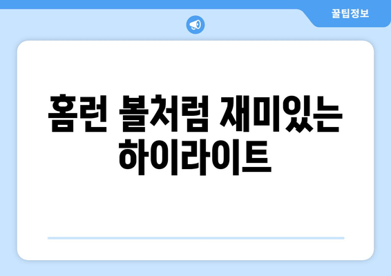 홈런 볼처럼 재미있는 하이라이트