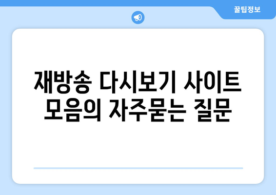 재방송 다시보기 사이트 모음