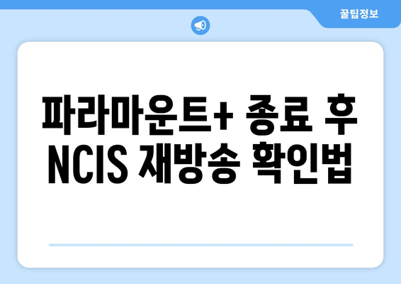 파라마운트+ 종료 후 NCIS 재방송 확인법