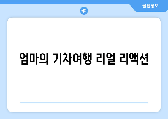 엄마의 기차여행 리얼 리액션