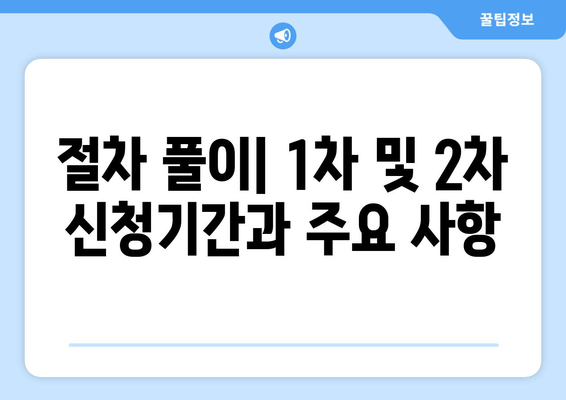 절차 풀이| 1차 및 2차 신청기간과 주요 사항