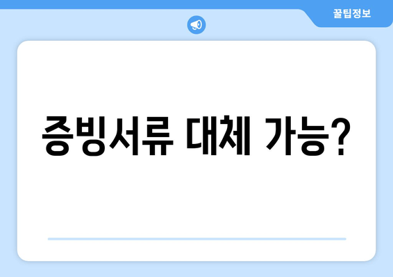 증빙서류 대체 가능?