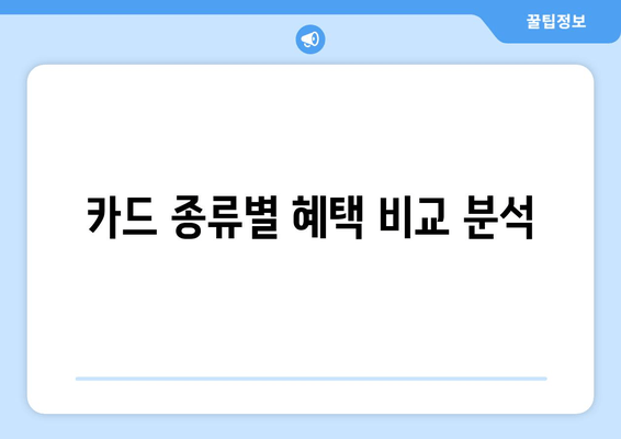 카드 종류별 혜택 비교 분석