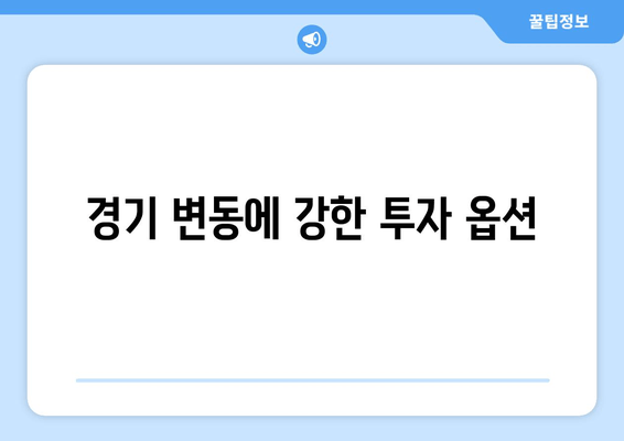 경기 변동에 강한 투자 옵션