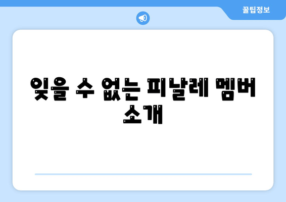 잊을 수 없는 피날레 멤버 소개