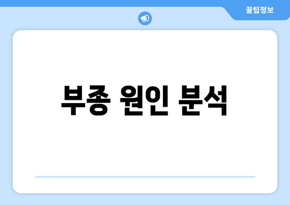 부종 원인 분석