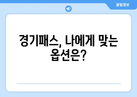 경기패스, 나에게 맞는 옵션은?