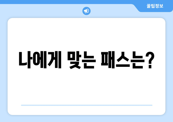 나에게 맞는 패스는?