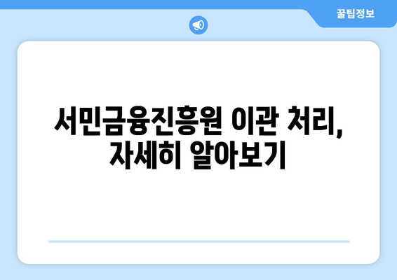 보험 실효 후 서민금융진흥원 이관 처리 및 해제| 상세 가이드 | 보험 해지, 채무 탕감, 금융 지원