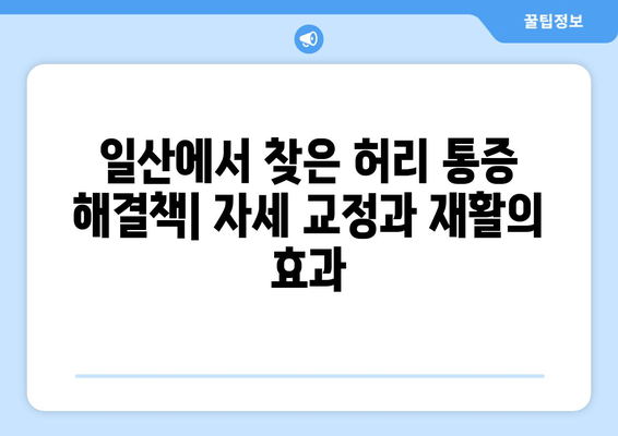 일산 허리 통증 교정 후기| 자세 교정과 재활, 통증 완화 경험 공유 | 허리 통증, 일산, 자세 교정, 재활, 후기