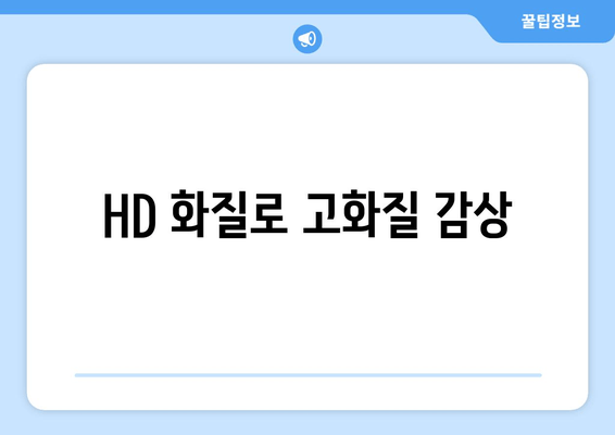 HD 화질로 고화질 감상