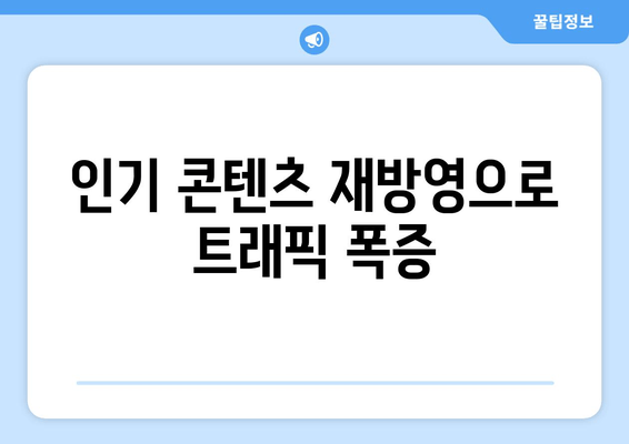 인기 콘텐츠 재방영으로 트래픽 폭증