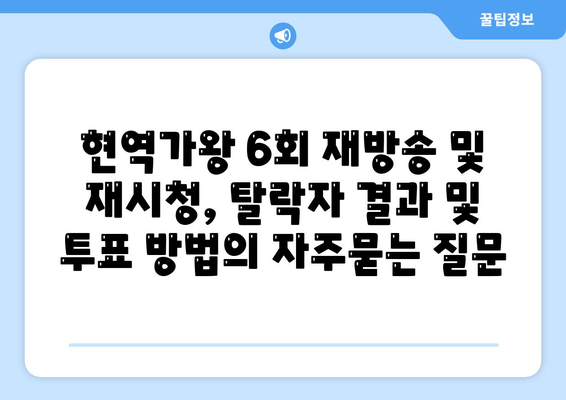 현역가왕 6회 재방송 및 재시청, 탈락자 결과 및 투표 방법