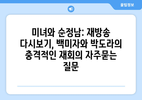 미녀와 순정남: 재방송 다시보기, 백미자와 박도라의 충격적인 재회