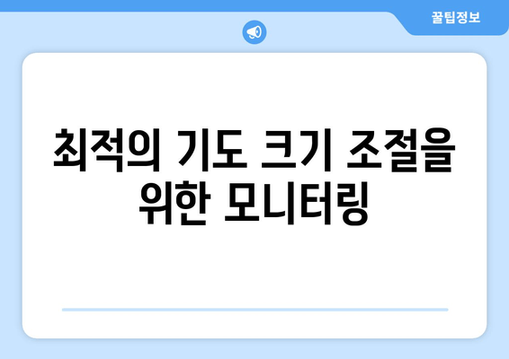 최적의 기도 크기 조절을 위한 모니터링